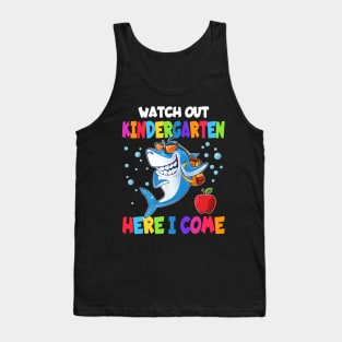 Watch Out Kindergarten Here I Come Dabbing Shark- Back To School Tank Top